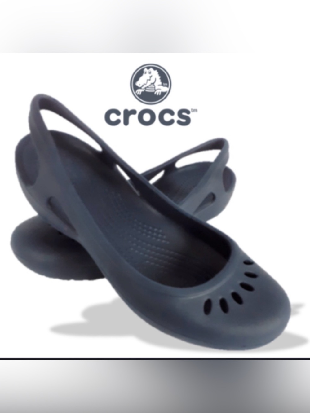CROCS kids  Dark Blue Slip-On Ballet Flats stock (21)